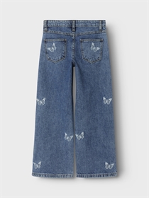 NAME IT Wide Jeans Bella Medium Blue Butterfly